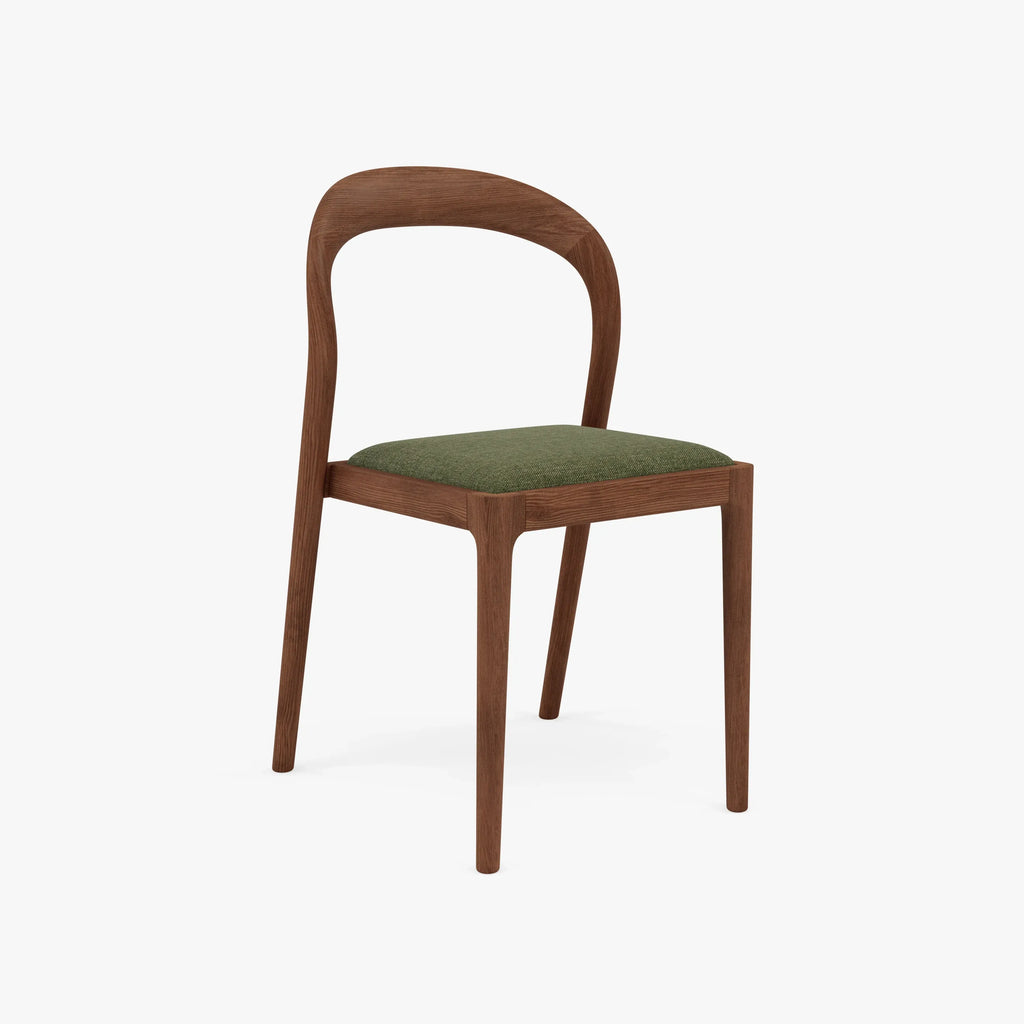 Sara Dining Chair Aloe Green Fabric Solid American Walnut