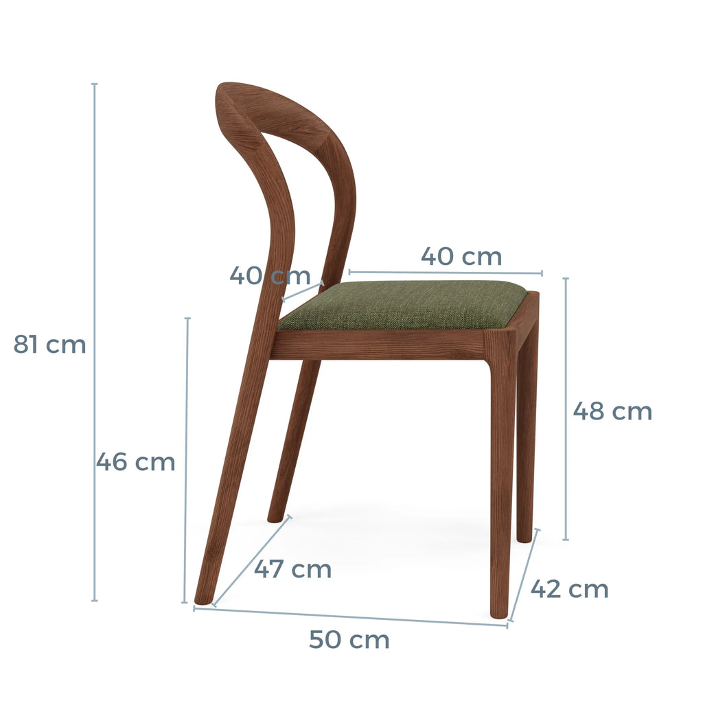 Sara Dining Chair Aloe Green Fabric Solid American Walnut
