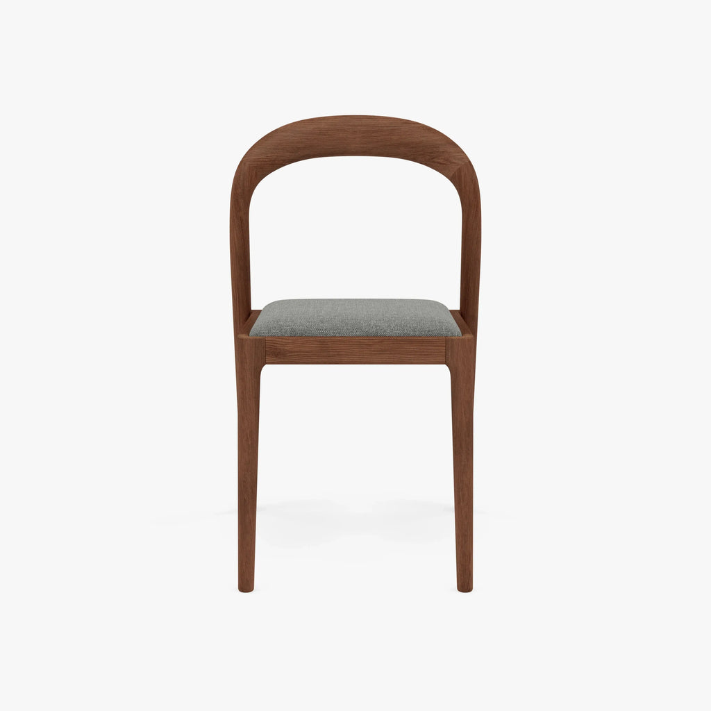 Sara Dining Chair Pewter Grey Fabric Solid American Walnut