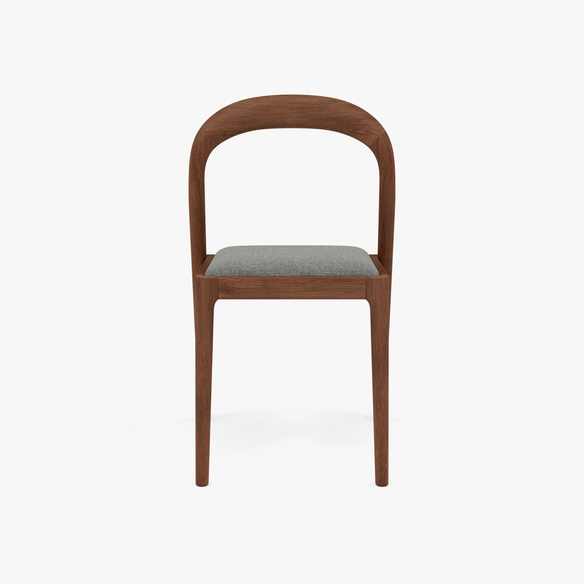 Sara Dining Chair Pewter Grey Fabric Solid American Walnut
