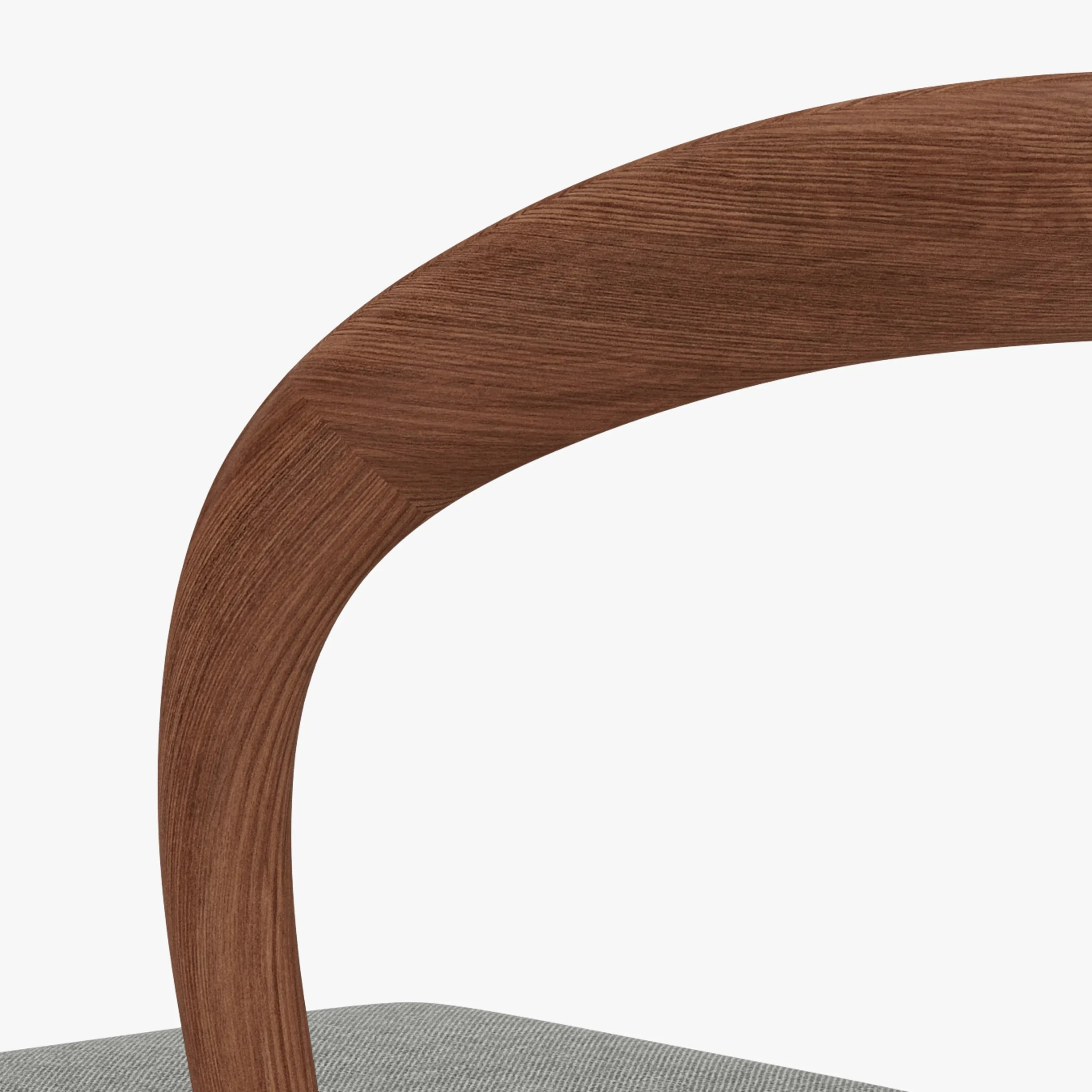 Sara Dining Chair Pewter Grey Fabric Solid American Walnut