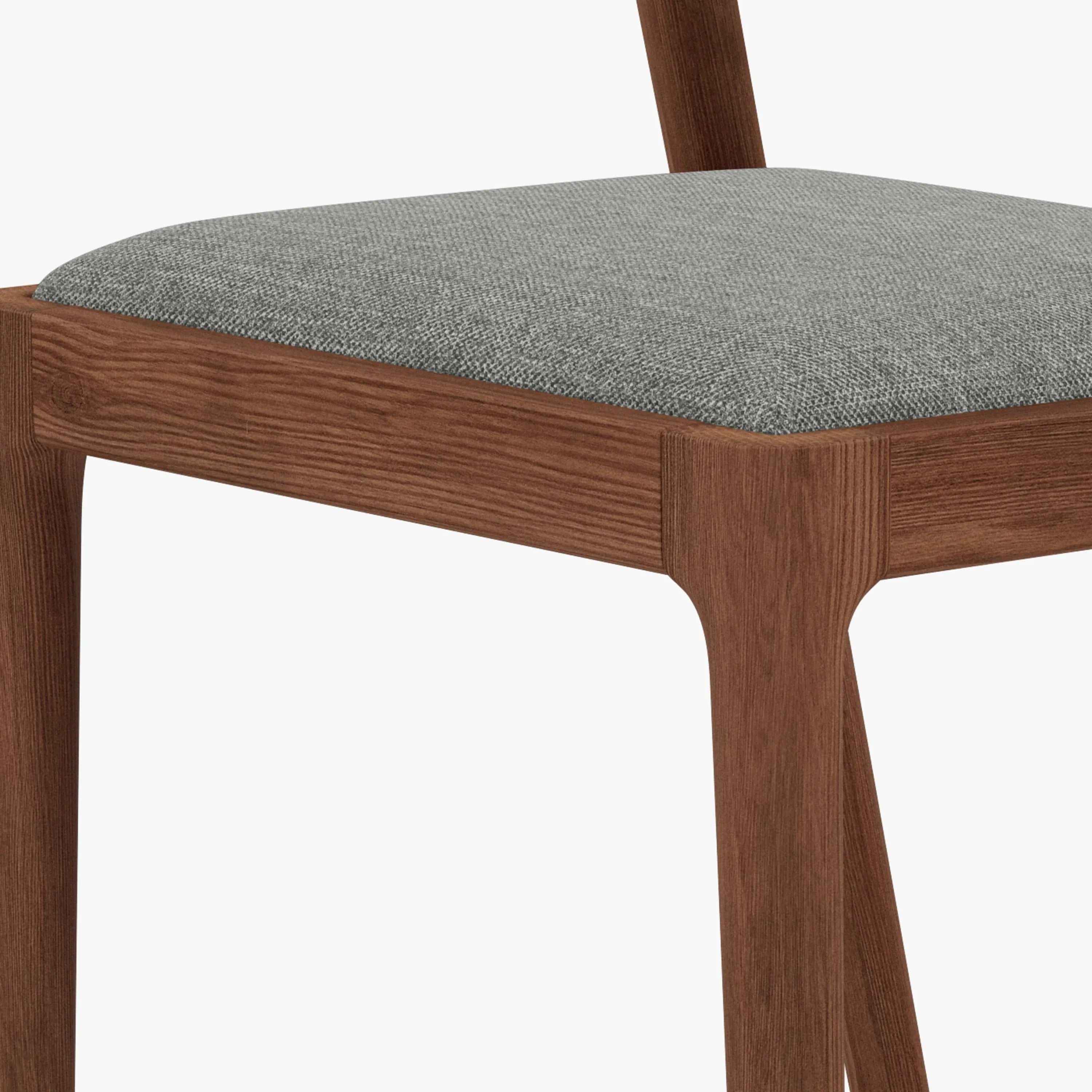 Sara Dining Chair Pewter Grey Fabric Solid American Walnut