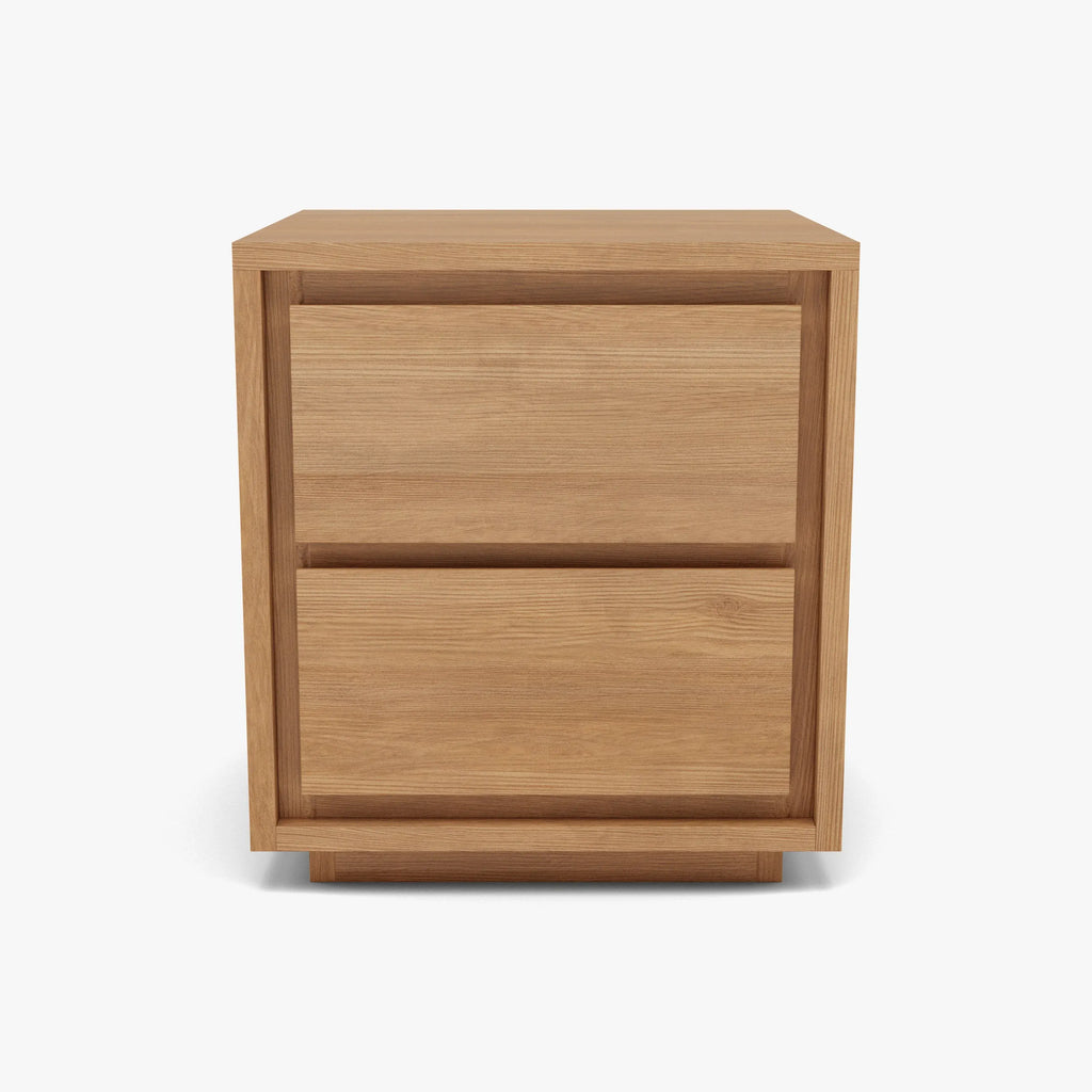 Tobias Bedside Table 2 Drawers 45 x 45cm Solid American Oak