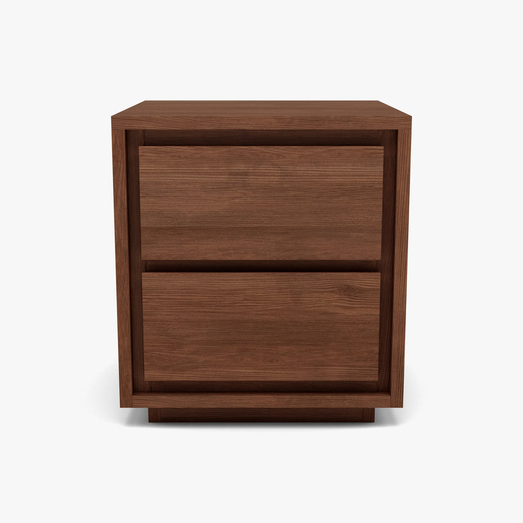 Tobias Bedside Table 2 Drawers 45 x 45cm Solid American Walnut
