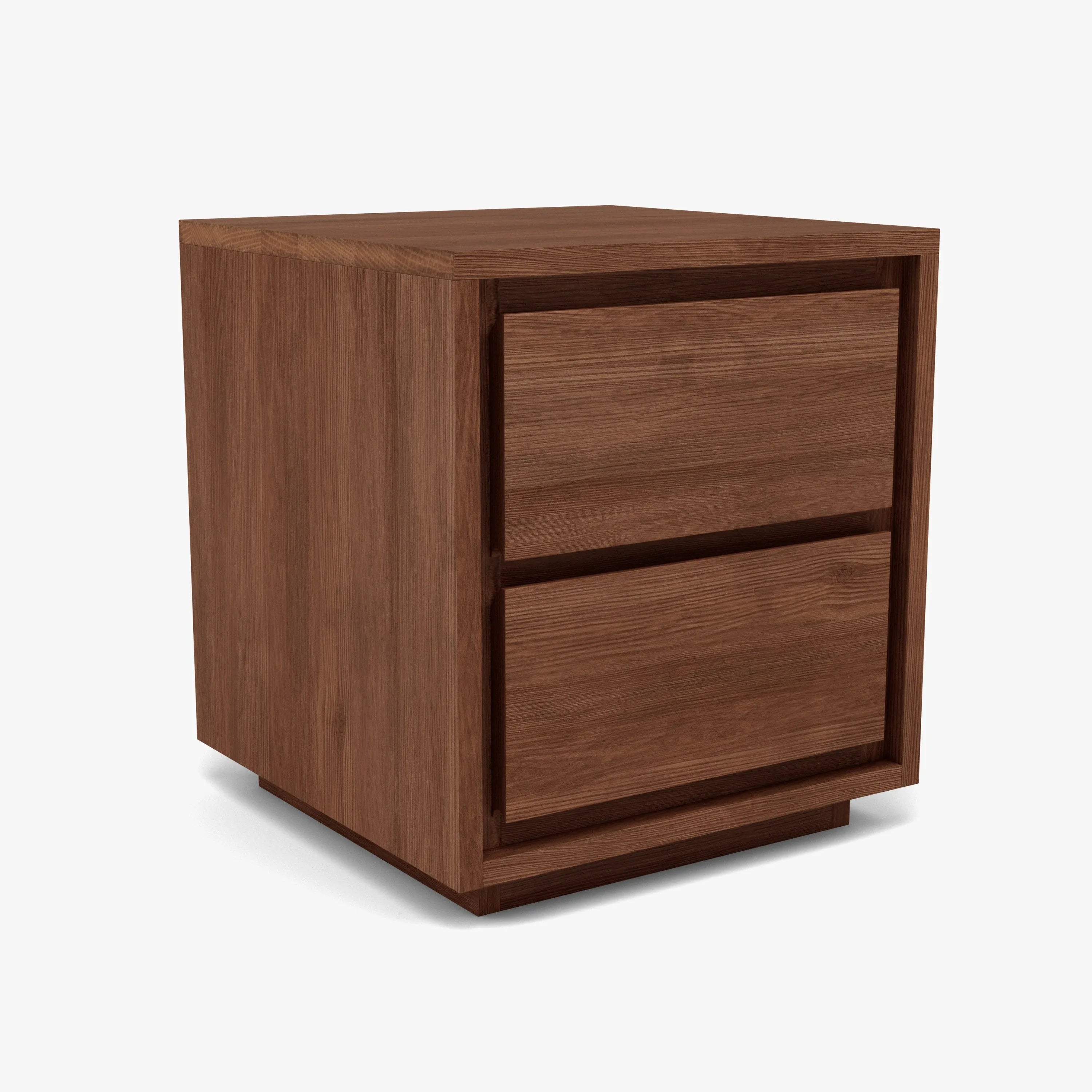 Tobias Bedside Table 2 Drawers 45 x 45cm Solid American Walnut