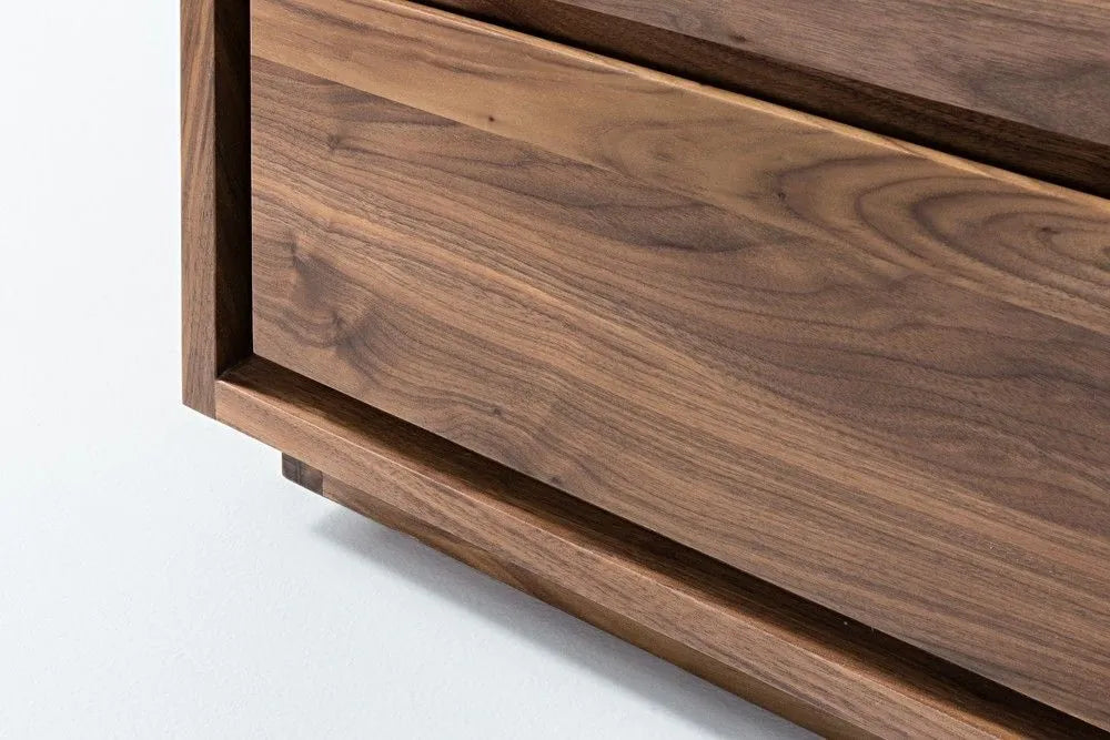 Tobias Bedside Table 2 Drawers 45 x 45cm Solid American Walnut