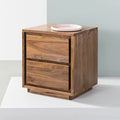Tobias Bedside Table 2 Drawers 45 x 45cm Solid American Walnut