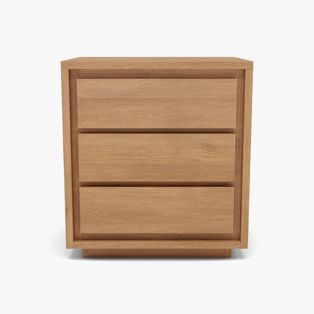 Tobias Bedside Table 3 Drawers 50 x 40cm Solid American Oak