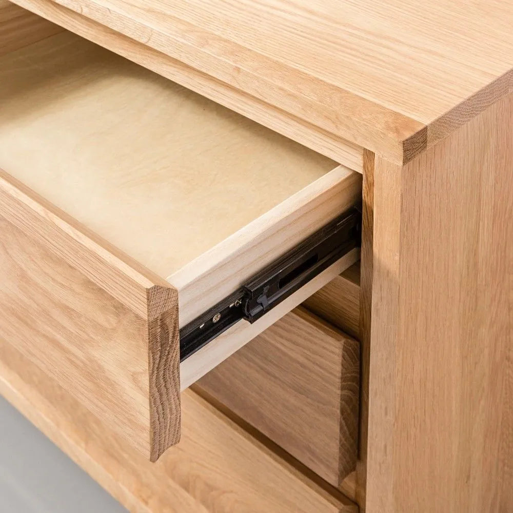 Tobias Bedside Table 3 Drawers 50 x 40cm Solid American Oak