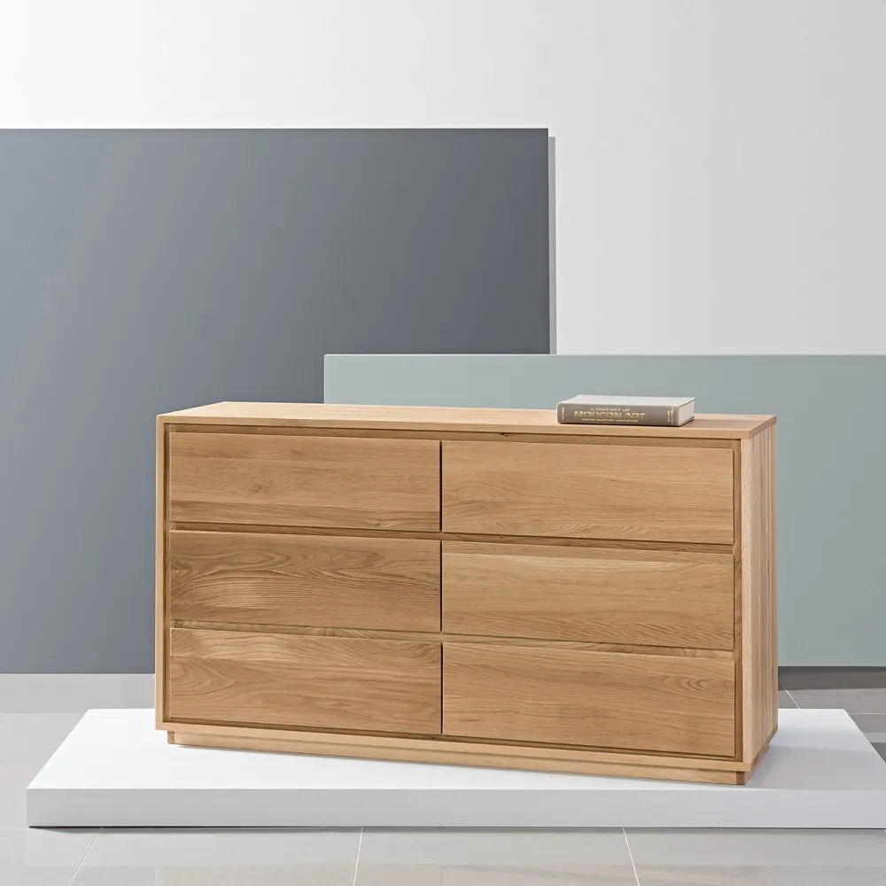 Tobias Chest 6 Drawers 150 x 45cm Solid American Oak