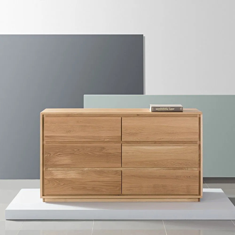 Tobias Chest 6 Drawers 150 x 45cm Solid American Oak