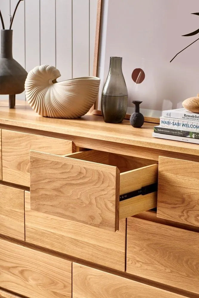 Tobias Chest 9 Drawers 160 x 45cm Solid American Oak