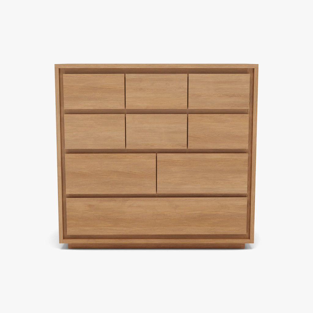 Tobias Tallboy 9 Drawers 100 x 45cm Solid American Oak