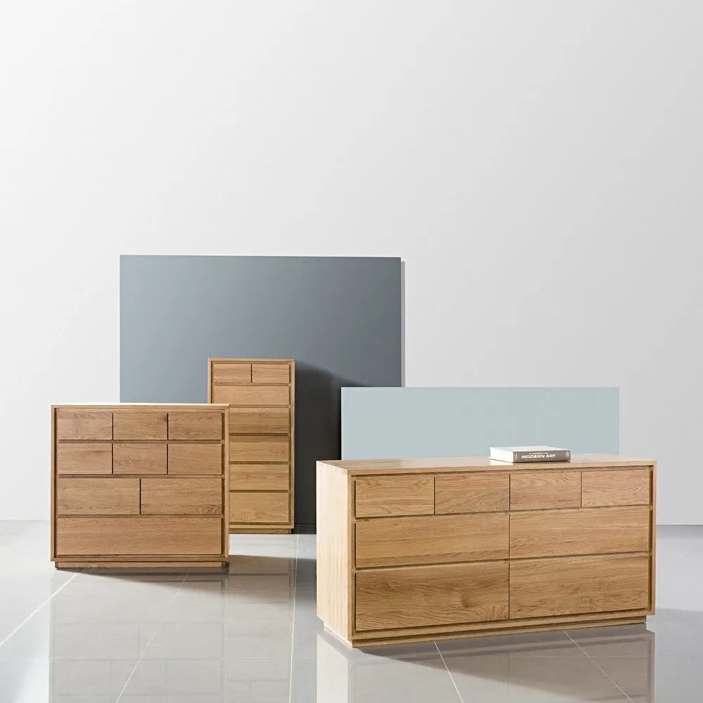 Tobias Tallboy 9 Drawers 100 x 45cm Solid American Oak