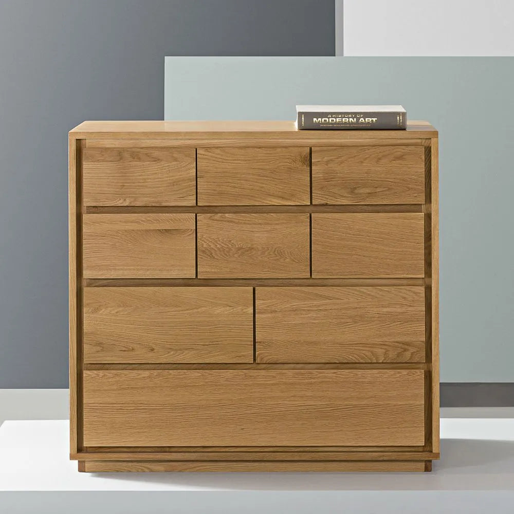 Tobias Tallboy 9 Drawers 100 x 45cm Solid American Oak