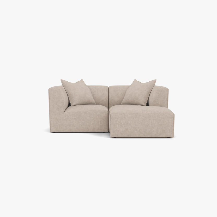 Walt Modular Sofa 2-Seater Chaise Ivory Beige Fabric