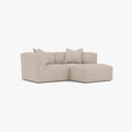 Walt Modular Sofa 2-Seater Chaise Ivory Beige Fabric
