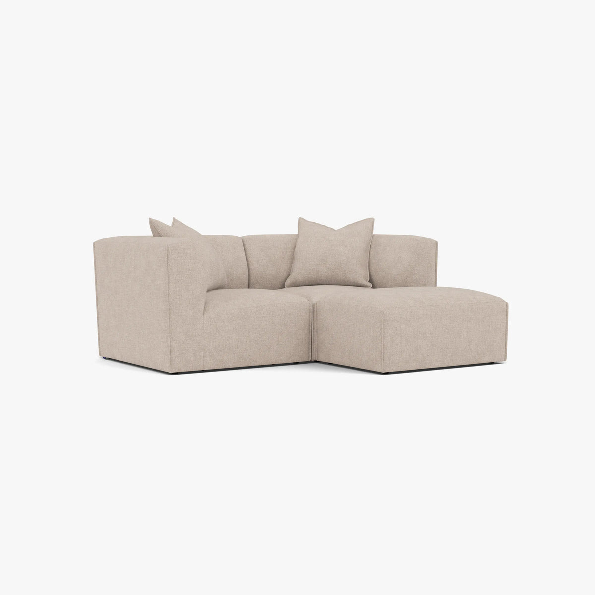 Walt Modular Sofa 2-Seater Chaise Ivory Beige Fabric