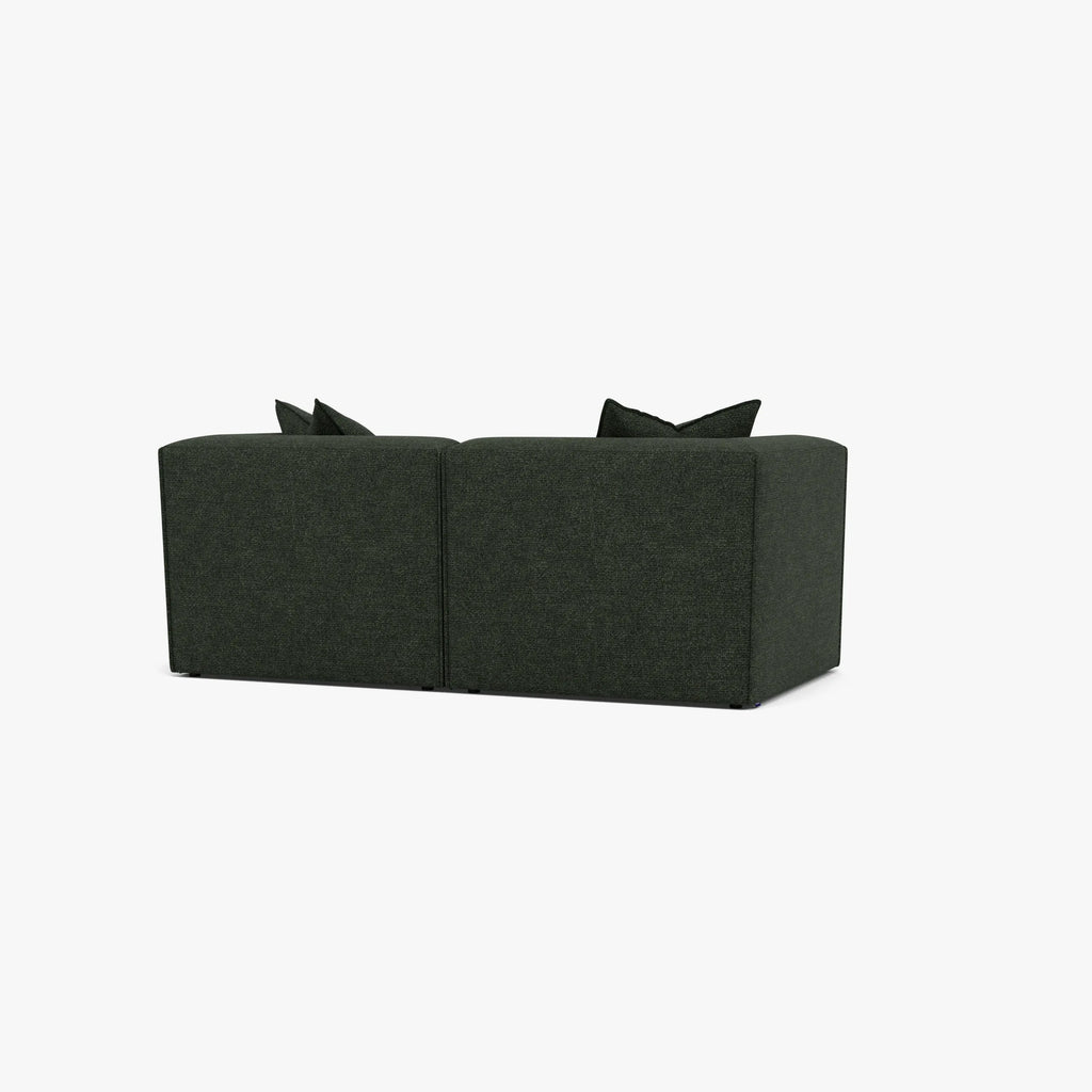 Walt Modular Sofa 2-Seater Chaise Olive Green Fabric Solid American Oak