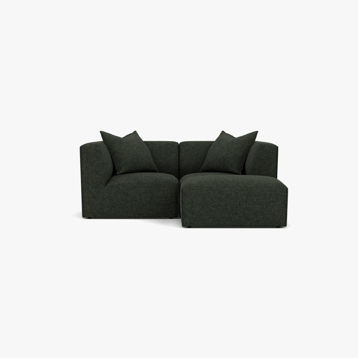 Walt Modular Sofa 2-Seater Chaise Olive Green Fabric