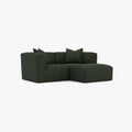 Walt Modular Sofa 2-Seater Chaise Olive Green Fabric