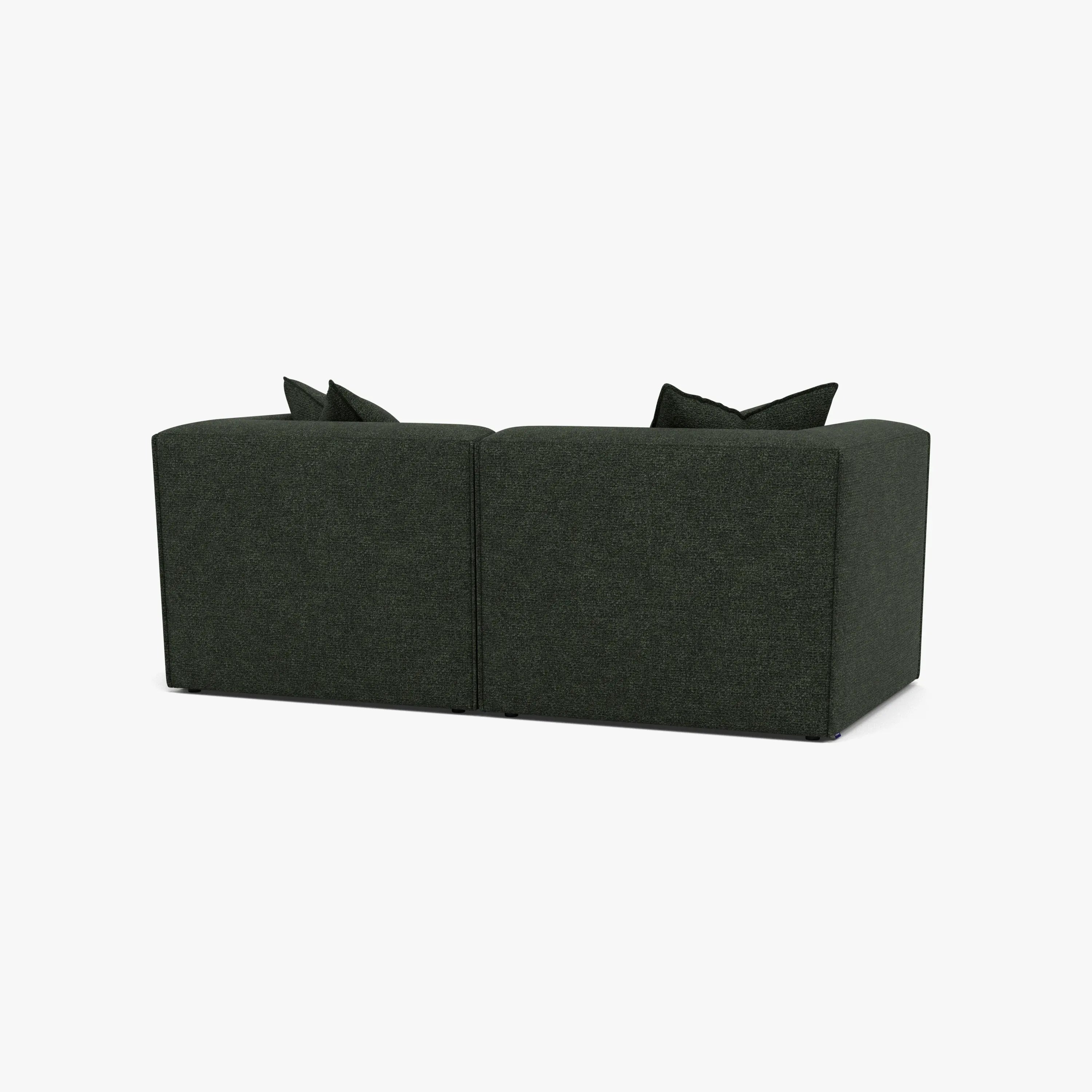 Walt Modular Sofa 2-Seater Olive Green Fabric Solid American Oak