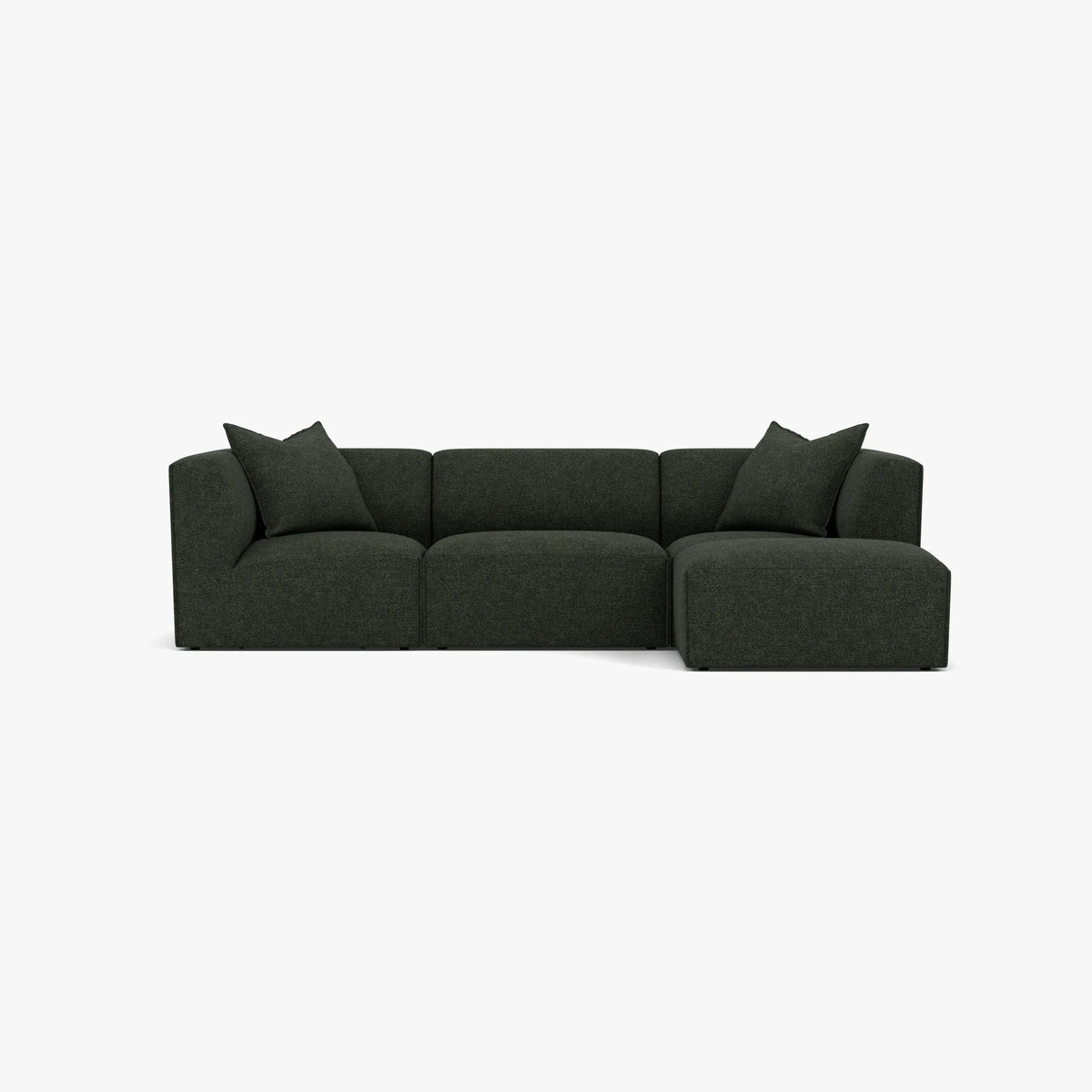 Walt Modular Sofa 3-Seater Chaise Olive Green Fabric