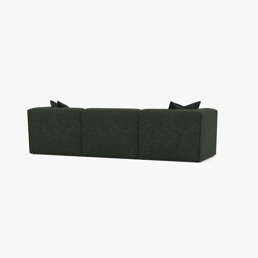 Walt Modular Sofa 3-Seater Chaise Olive Green Fabric