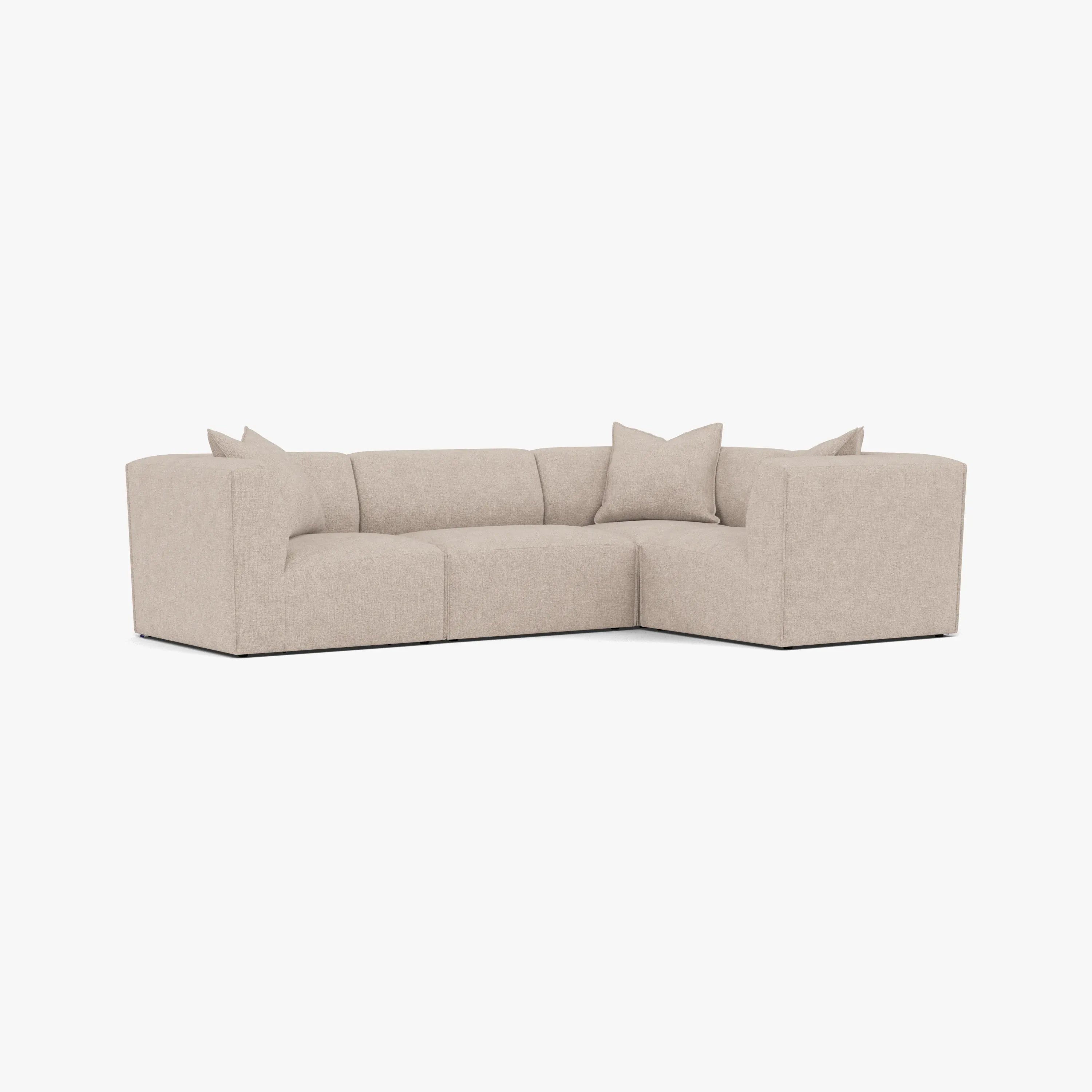 Walt Modular Sofa 4-Seater Corner Ivory Beige Fabric