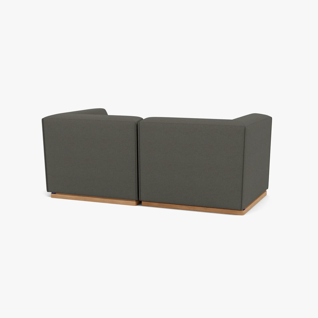 Walter Modular Sofa 2-Seater Quarry Grey Fabric Solid American Oak