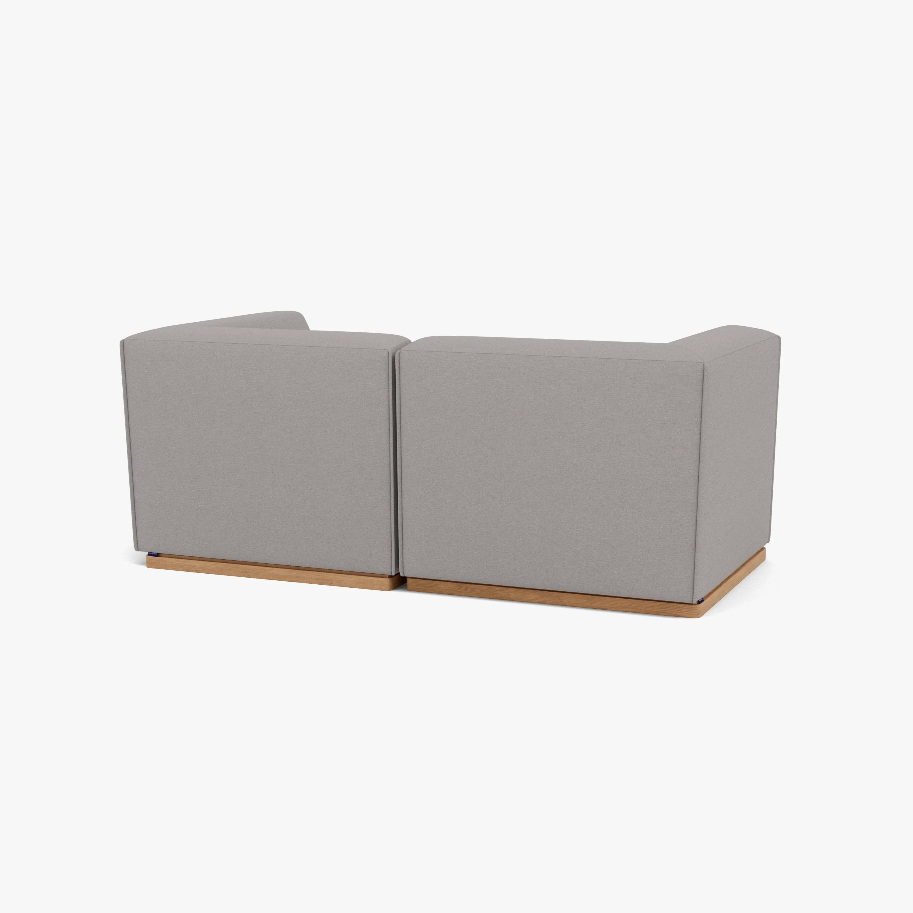 Walter Modular Sofa 2-Seater Tranquil Grey Fabric Solid American Oak