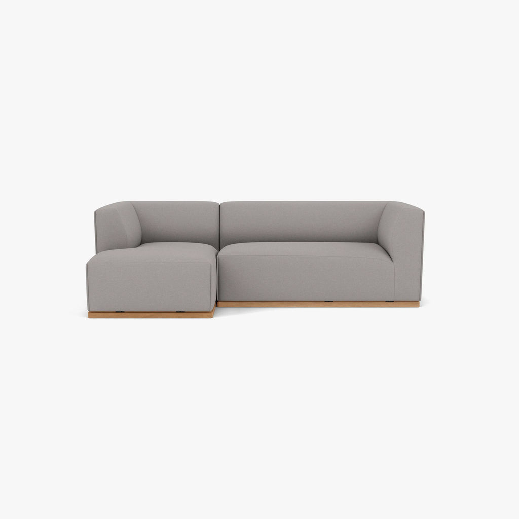 Walter Modular Sofa 3-Seater Left-Hand Chaise Tranquil Grey Fabric Solid American Oak