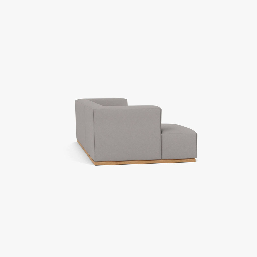 Walter Modular Sofa 3-Seater Left-Hand Chaise Tranquil Grey Fabric Solid American Oak