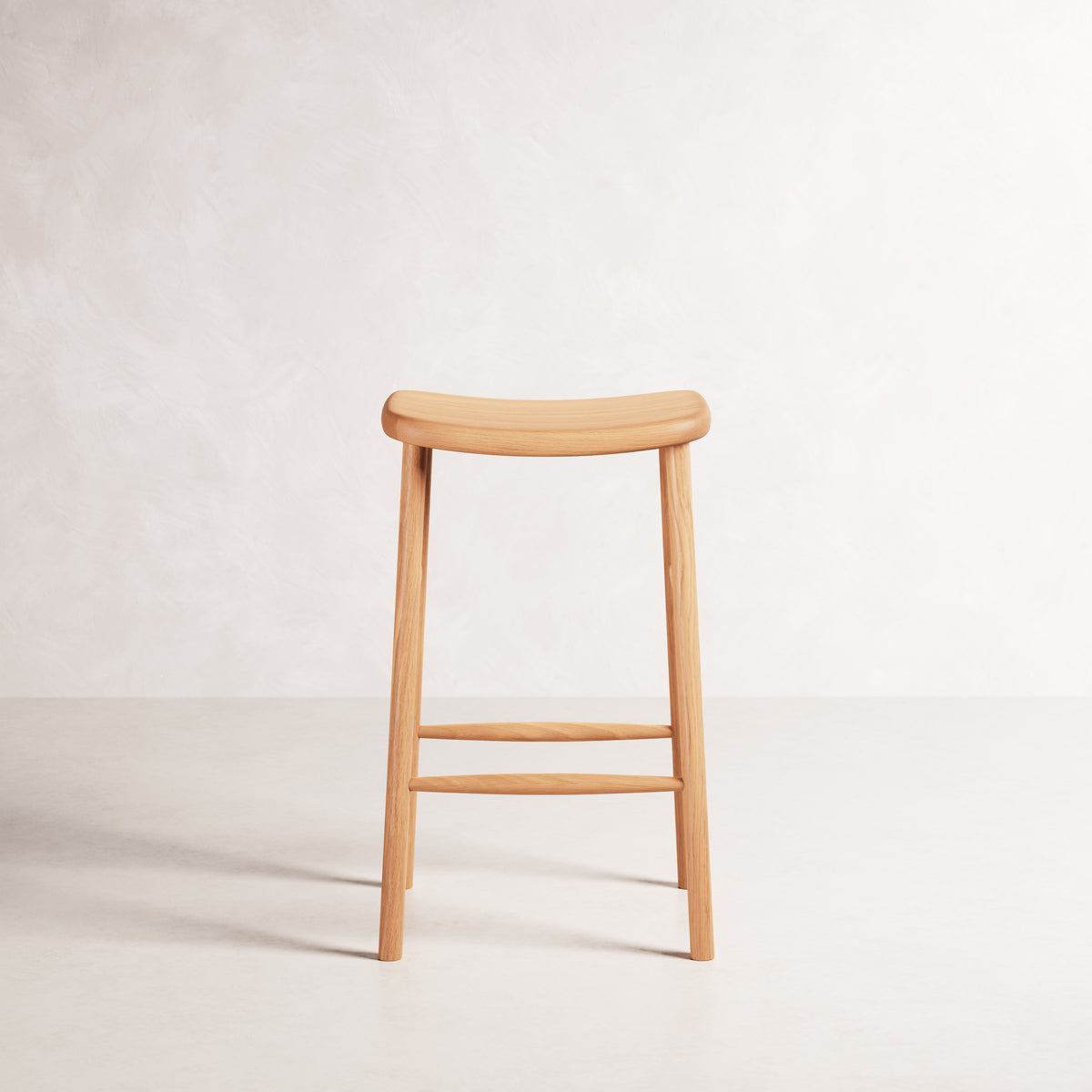 Luno Bar Stool - Solid American Oak with Solid Seat | 360 View - Frame 34