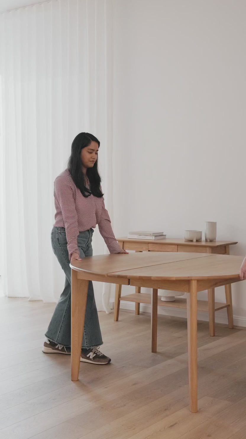 Jackson Dining Table Round Extendable 130-170 x 130cm Solid American Oak