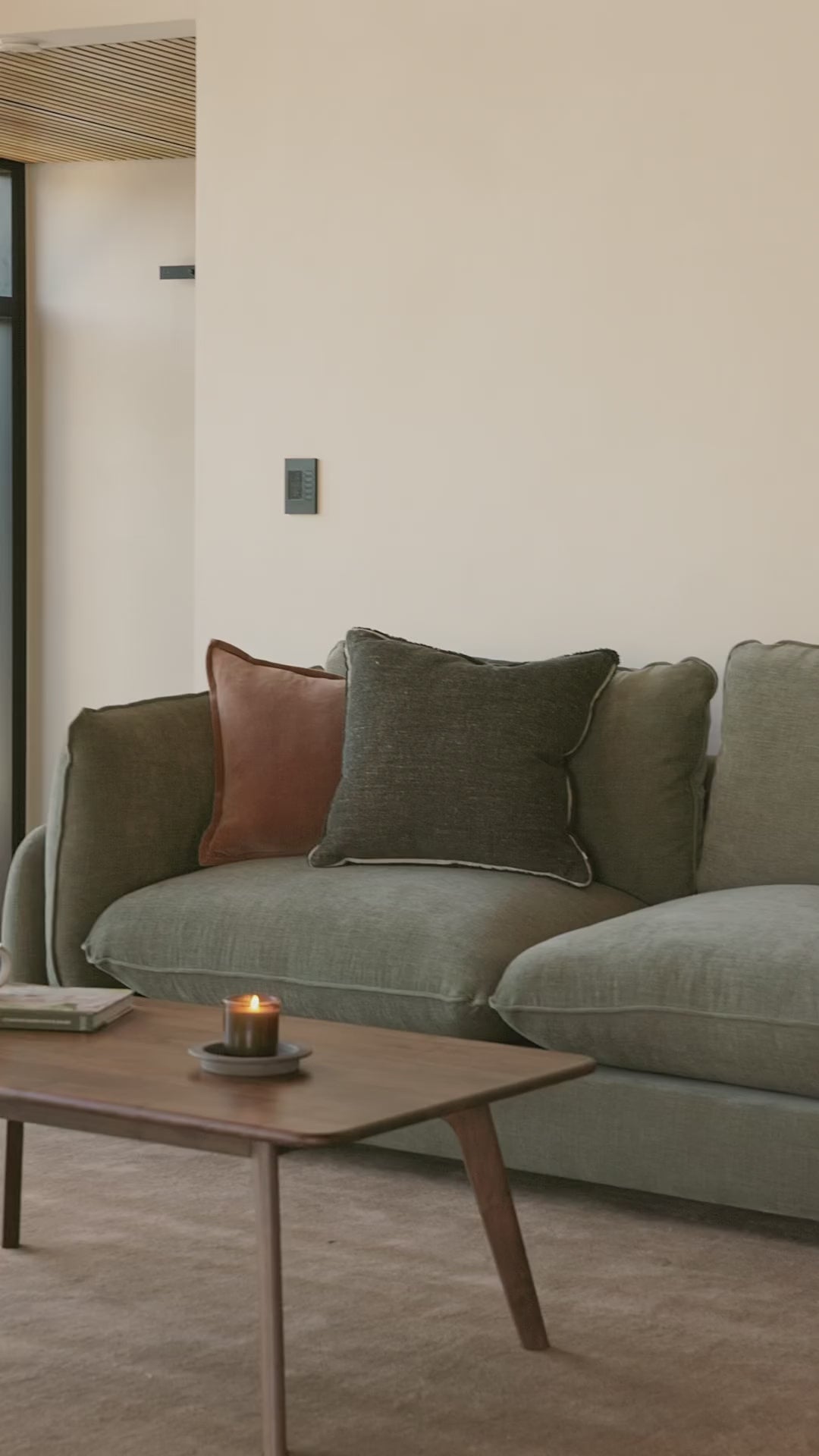 Kenji Sofa - 3-Seater in Moss Fabric