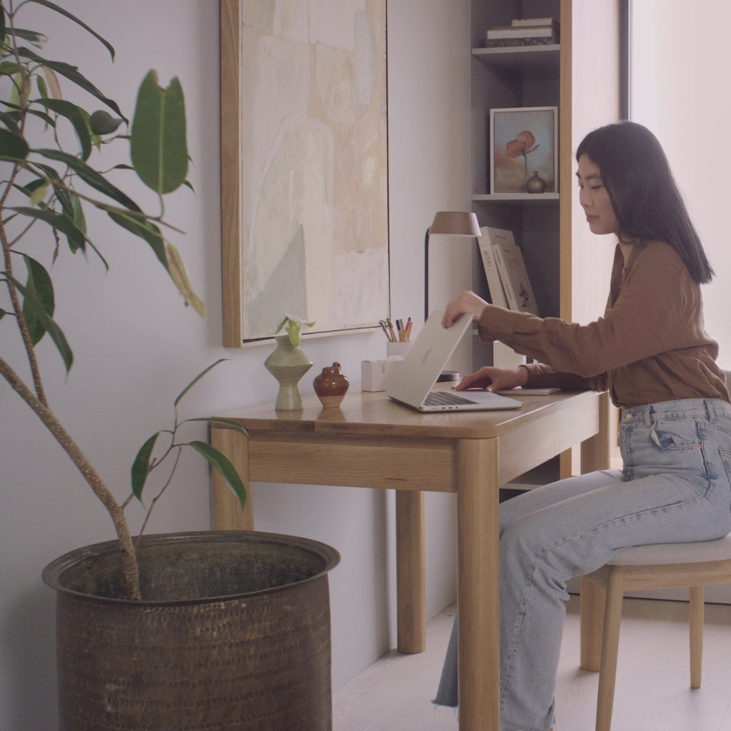 Olivia Office Desk Solid American Oak