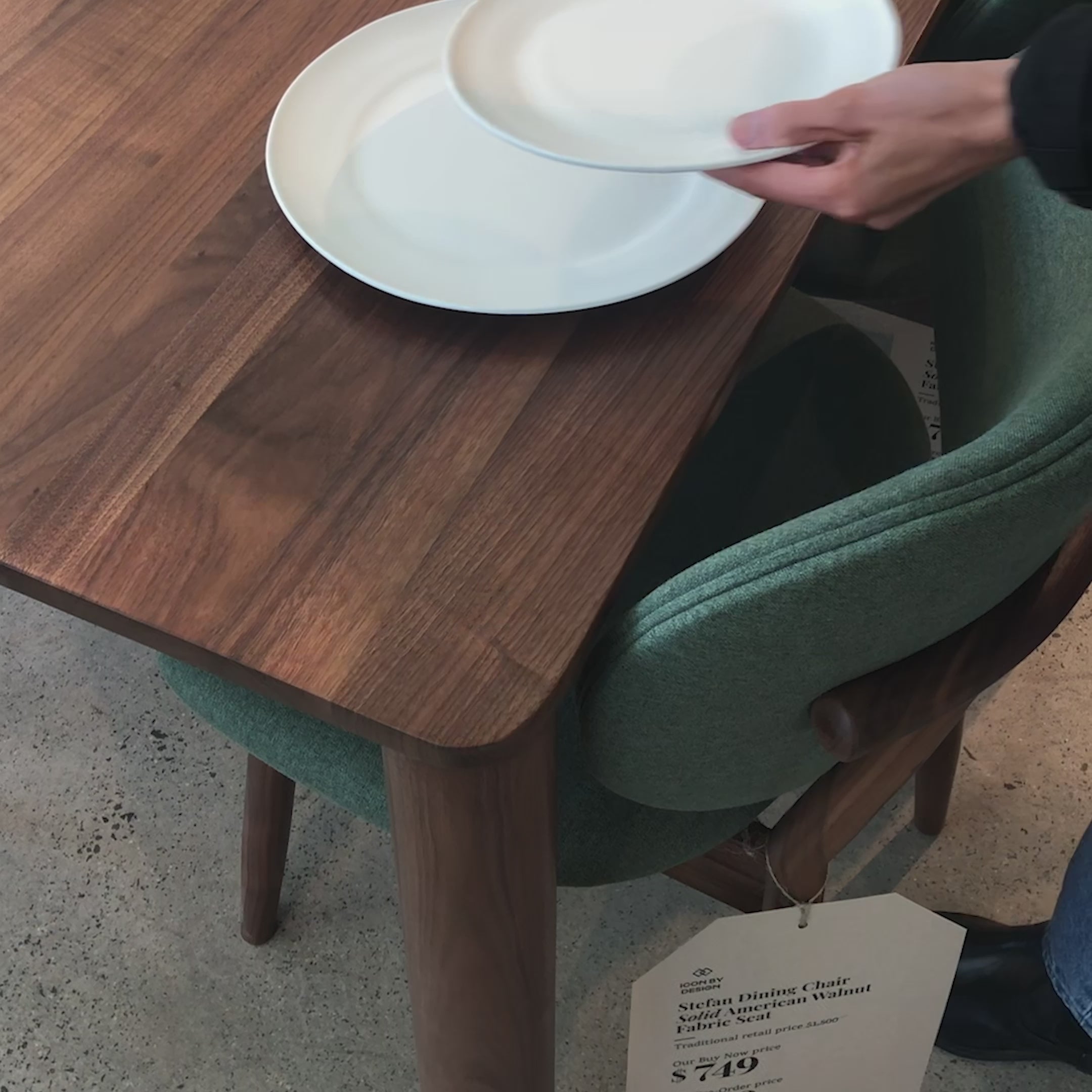 Olivia Dining Table 180 x 100cm Solid American Walnut