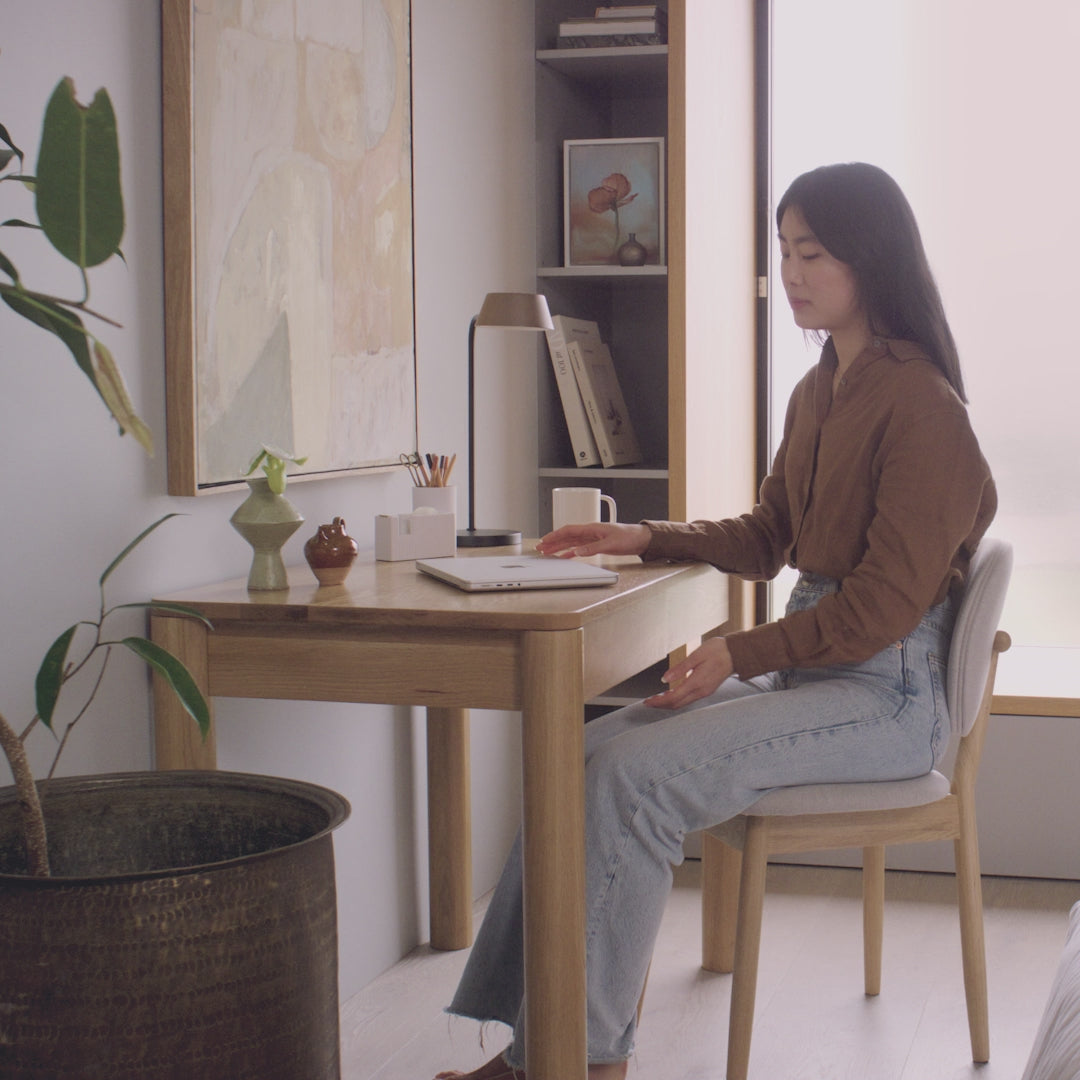 Olivia Office Desk Solid American Oak