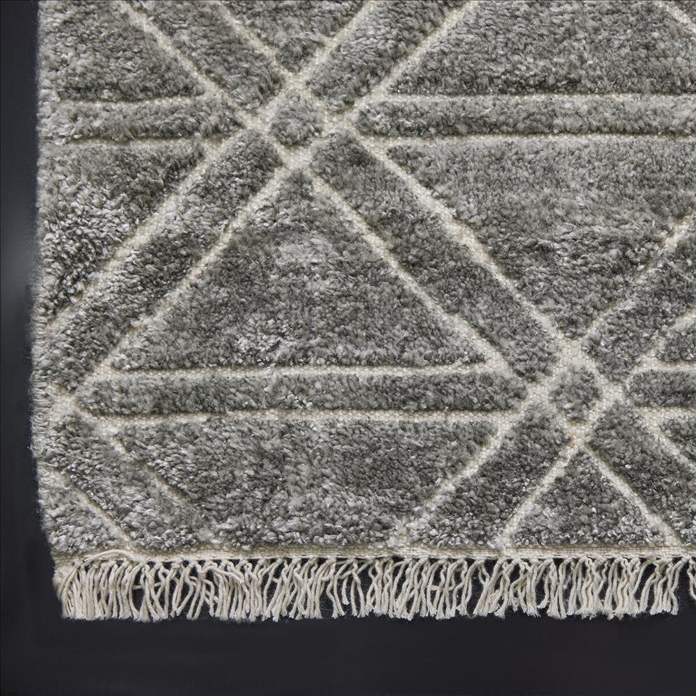 Korsa Hand Knotted Viscose & Wool Rug - Antique Grey - 300 x 400cm